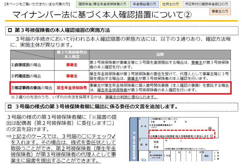 マイナンバー法に基づく本人確認②（日本年金機構）